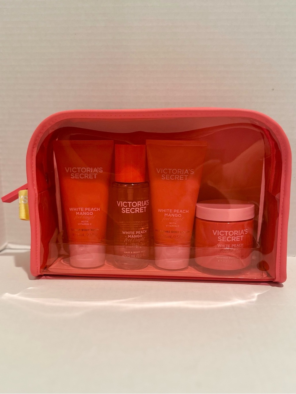 Victoria’s Secret NEW White Peach Mango Gift Set w/Travel Bag